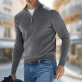Maglione uomo leggero con zip a quarto