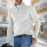 Maglione uomo leggero con zip a quarto