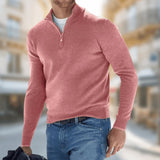 Maglione uomo leggero con zip a quarto