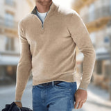Maglione uomo leggero con zip a quarto