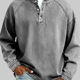 Maglione Henley uomo rétro a maniche lunghe