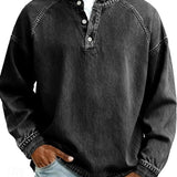 Maglione Henley uomo rétro a maniche lunghe