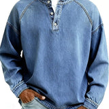 Maglione Henley uomo rétro a maniche lunghe