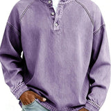 Maglione Henley uomo rétro a maniche lunghe