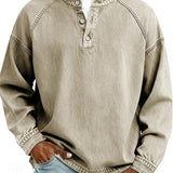 Maglione Henley uomo rétro a maniche lunghe