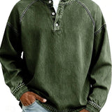 Maglione Henley uomo rétro a maniche lunghe