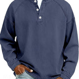 Maglione Henley uomo rétro a maniche lunghe