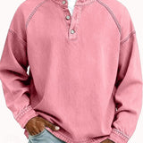 Maglione Henley uomo rétro a maniche lunghe