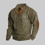 Maglione uomo a coste con colletto a bottoni