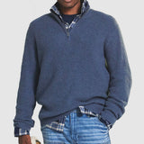 Maglione uomo a righe con zip 1/4