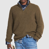Maglione uomo a righe con zip 1/4