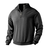 Maglione uomo a trecce con zip a quarto