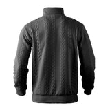 Maglione uomo a trecce con zip a quarto