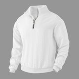 Maglione uomo a trecce con zip a quarto