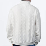 Maglione uomo a trecce con zip a quarto