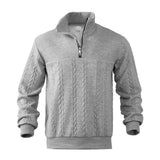 Maglione uomo a trecce con zip a quarto