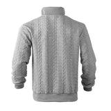 Maglione uomo a trecce con zip a quarto