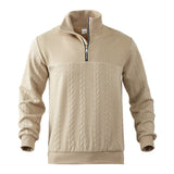 Maglione uomo a trecce con zip a quarto