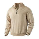 Maglione uomo a trecce con zip a quarto