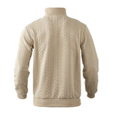 Maglione uomo a trecce con zip a quarto