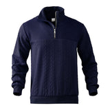 Maglione uomo a trecce con zip a quarto