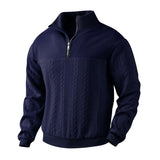Maglione uomo a trecce con zip a quarto