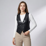 Gilet Donna in Pelle con Scollo a V