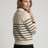 Maglione Donna a Strisce con Mezza Zip