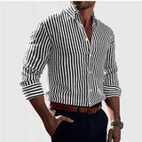 Camicia a Righe Verticali dal Taglio Aderente
