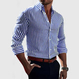 Camicia a Righe Verticali dal Taglio Aderente