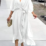 Vestito in chiffon leggero con scollatura a V