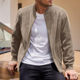 Bomber in suede con colletto a costine da uomo