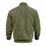 Bomber in suede con colletto a costine da uomo