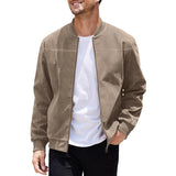Bomber in suede con colletto a costine da uomo