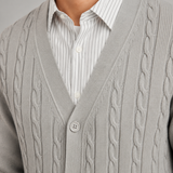 Cardigan Uomo in Maglia Cable con Bottoni