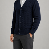 Cardigan Uomo in Maglia Cable con Bottoni