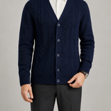 Cardigan Uomo in Maglia Cable con Bottoni