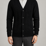 Cardigan Uomo in Maglia Cable con Bottoni