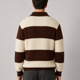 Maglione Uomo a Strisce con Colletto Polo