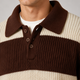 Maglione Uomo a Strisce con Colletto Polo