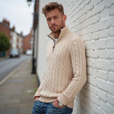 Maglione Uomo in Cotone a Trecce con Zip