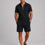 Gabriele – completo due pezzi polo con zip e shorts da uomo