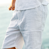 Pantaloncini di lino a gamba dritta da uomo