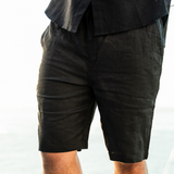 Pantaloncini di lino a gamba dritta da uomo