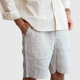 Pantaloncini di lino a gamba dritta da uomo