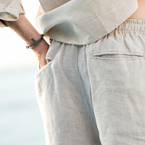Pantaloncini di lino a gamba dritta da uomo