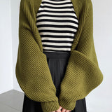 Cardigan Donna Oversized a Coste Spesse