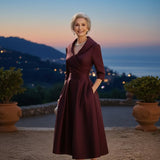 Vestito Midi Elegante con Sottile Luccichio