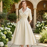 Vestito Midi Elegante con Sottile Luccichio