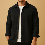 Camicia a maniche lunghe con bottoni da uomo